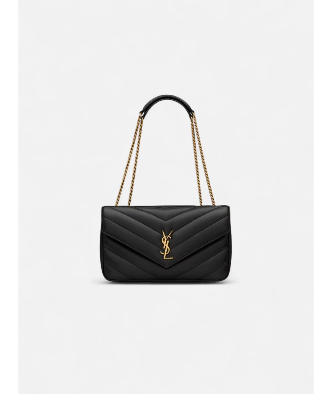 SAINT LAURENT Черная кожаная сумка через плечо, фото 3