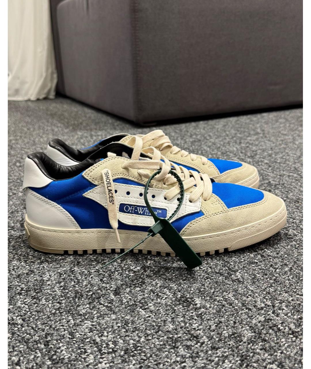 OFF-WHITE Синие низкие кроссовки / кеды, фото 4