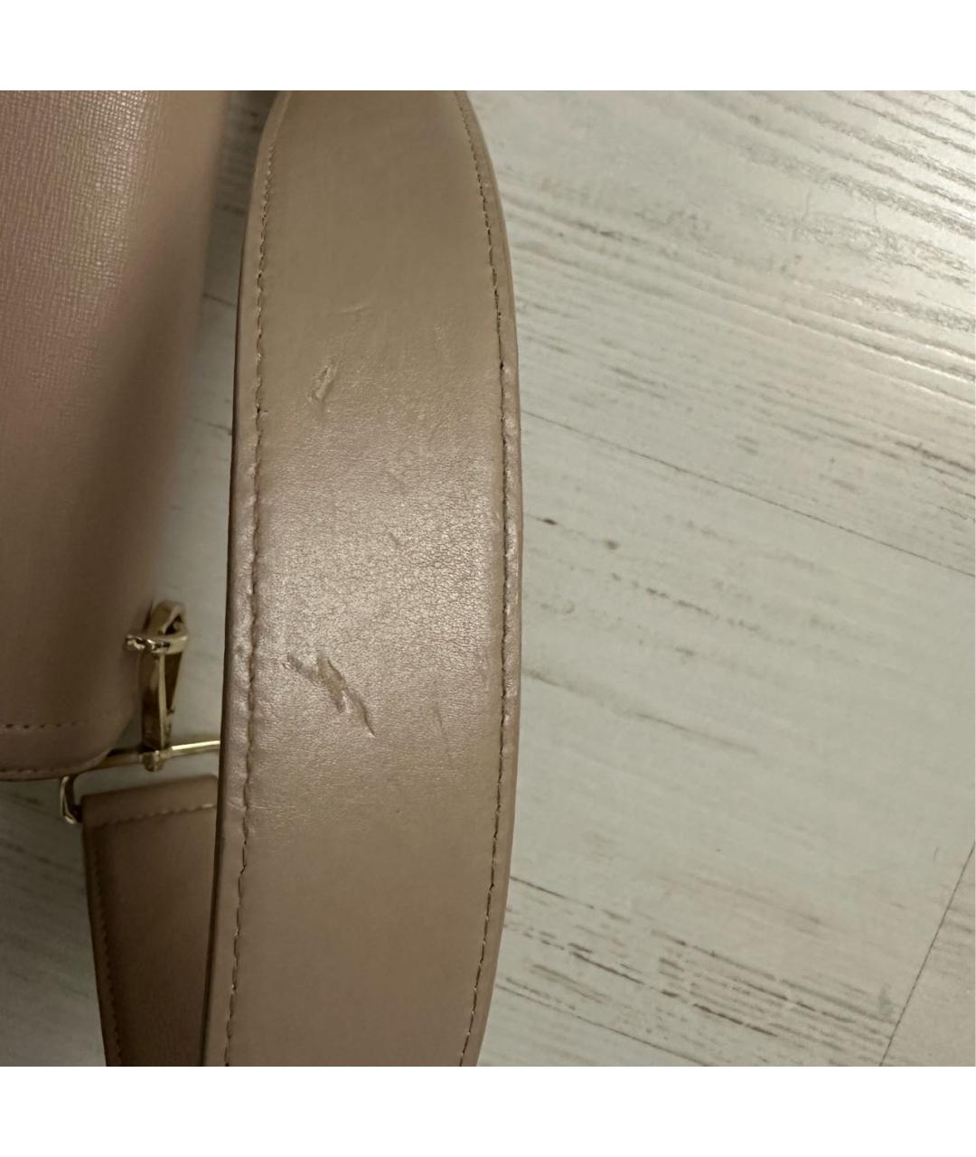 CAVALLI CLASS Бежевая кожаная сумка через плечо, фото 7