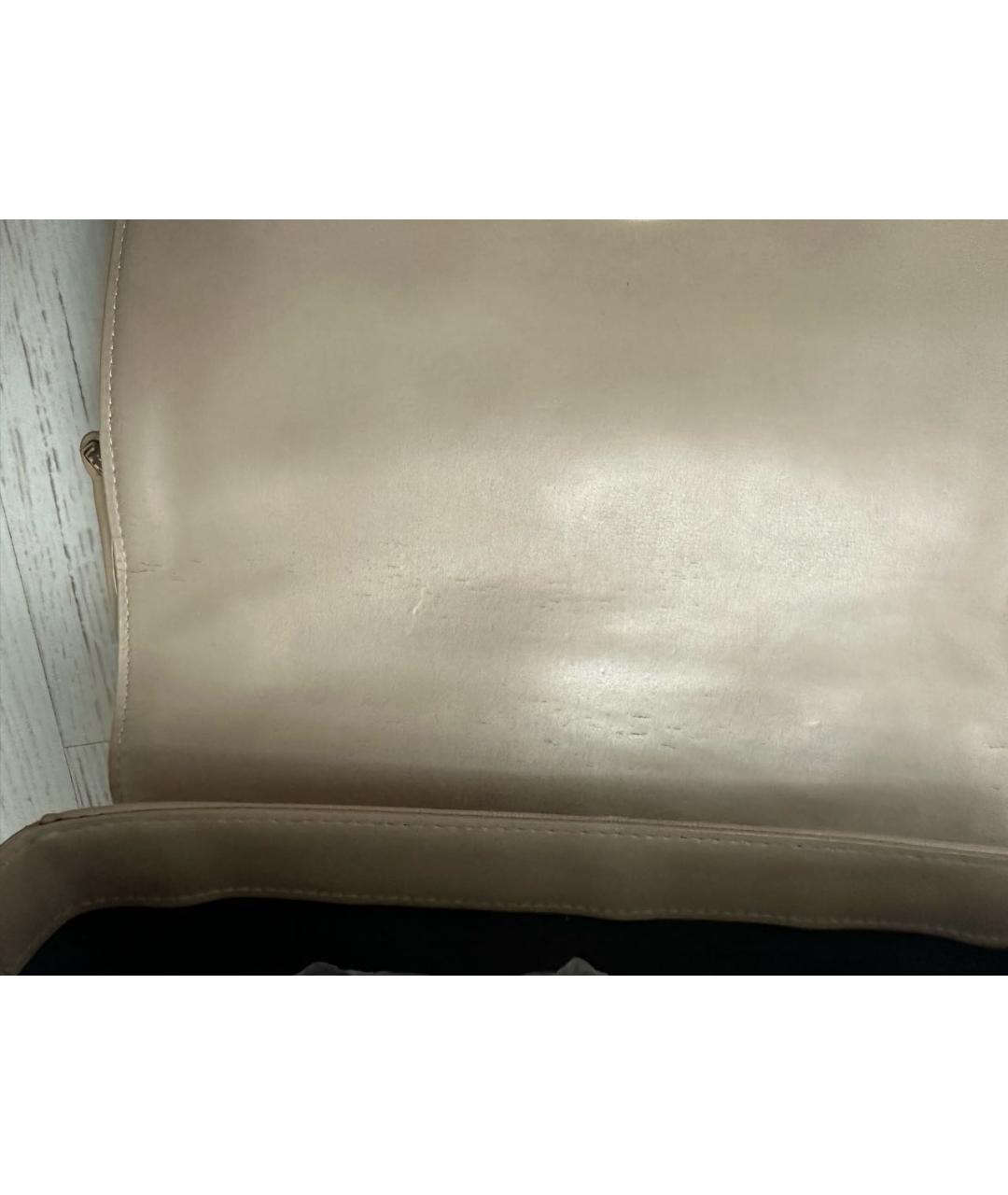 CAVALLI CLASS Бежевая кожаная сумка через плечо, фото 8