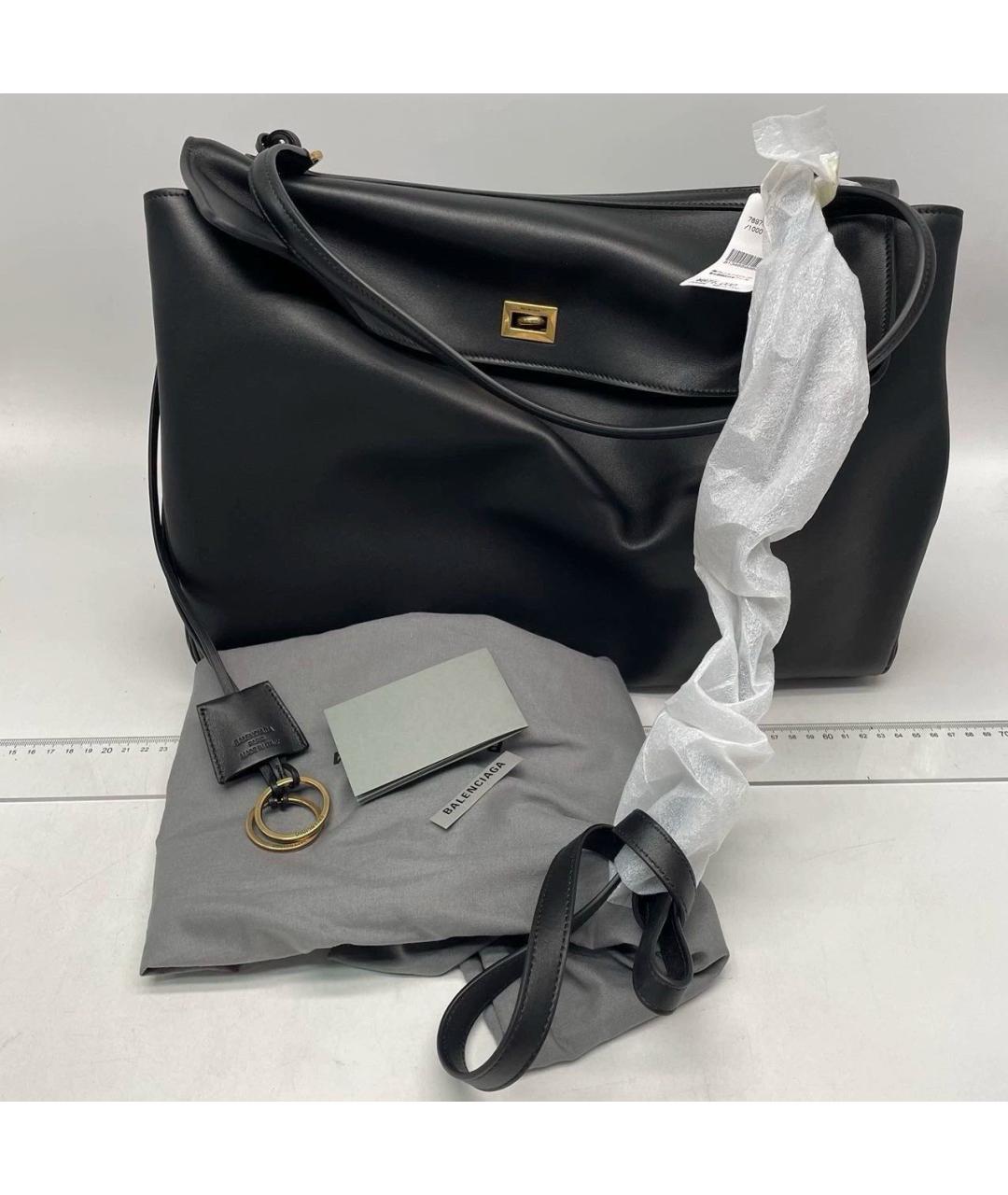 BALENCIAGA Черная кожаная сумка через плечо, фото 2