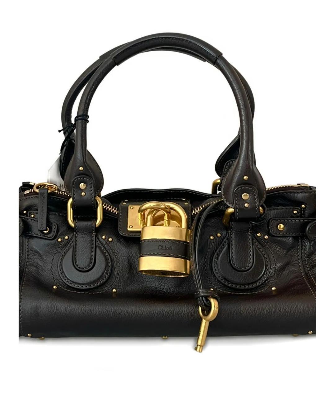 CHLOE Коричневая хлопковая сумка с короткими ручками, фото 2