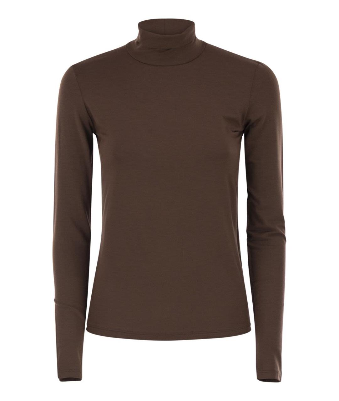 WEEKEND MAX MARA Коричневая вискозная водолазка, фото 1