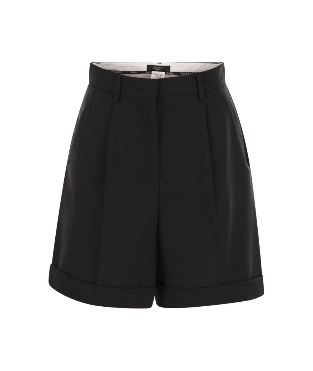 WEEKEND MAX MARA Черные шерстяные шорты, фото 1