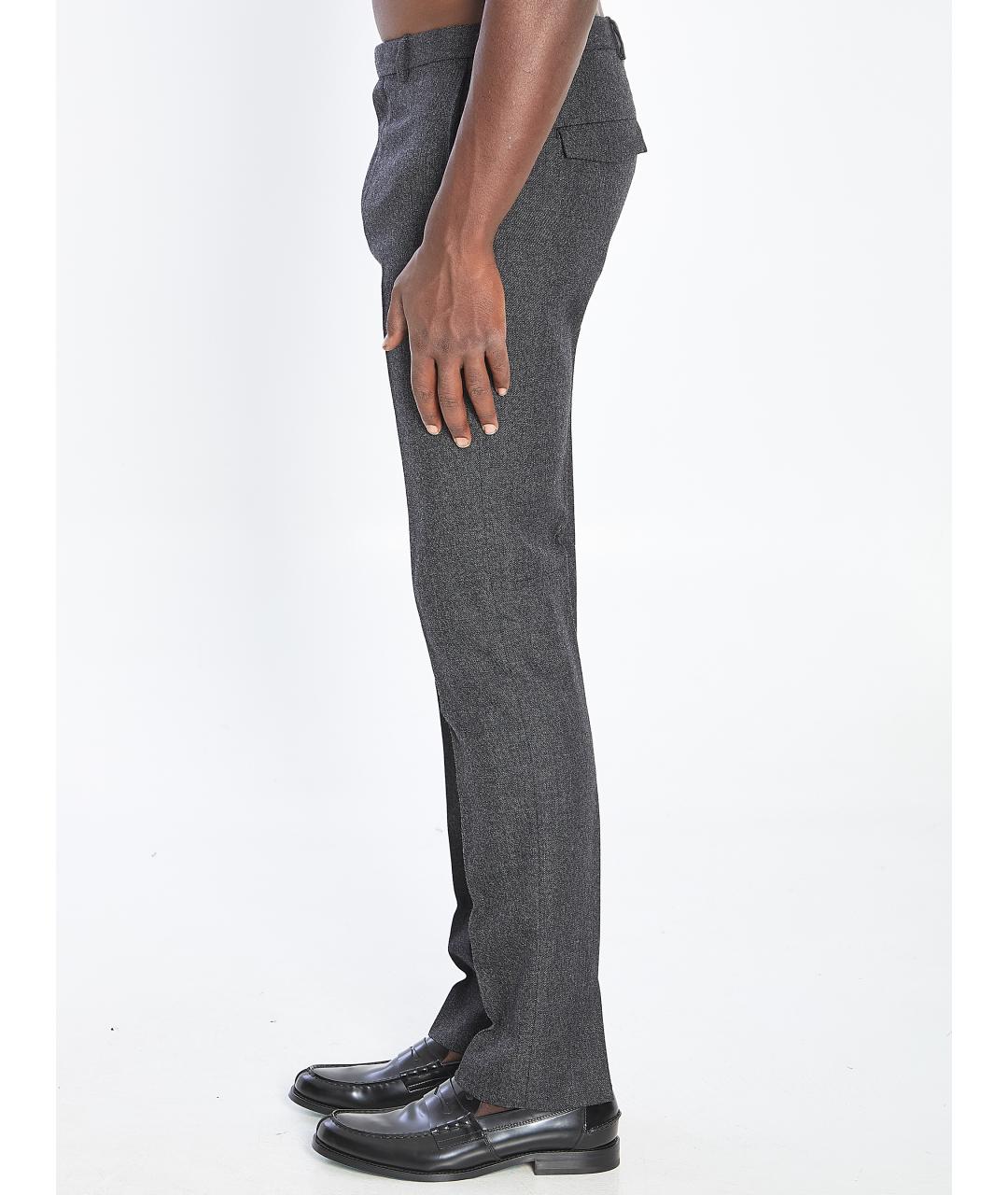 GUCCI Серые шерстяные классические брюки, фото 4