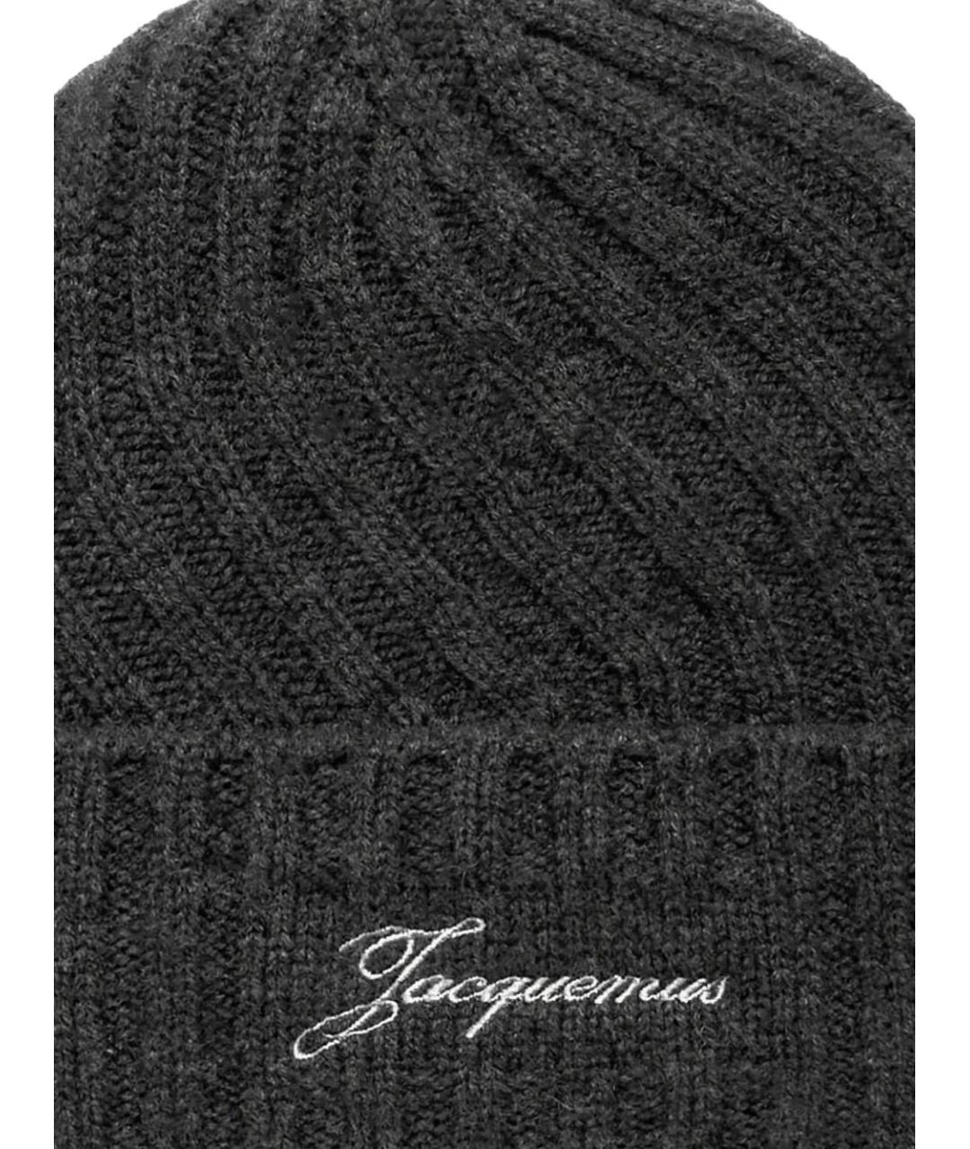 JACQUEMUS Серая кашемировая шапка, фото 3