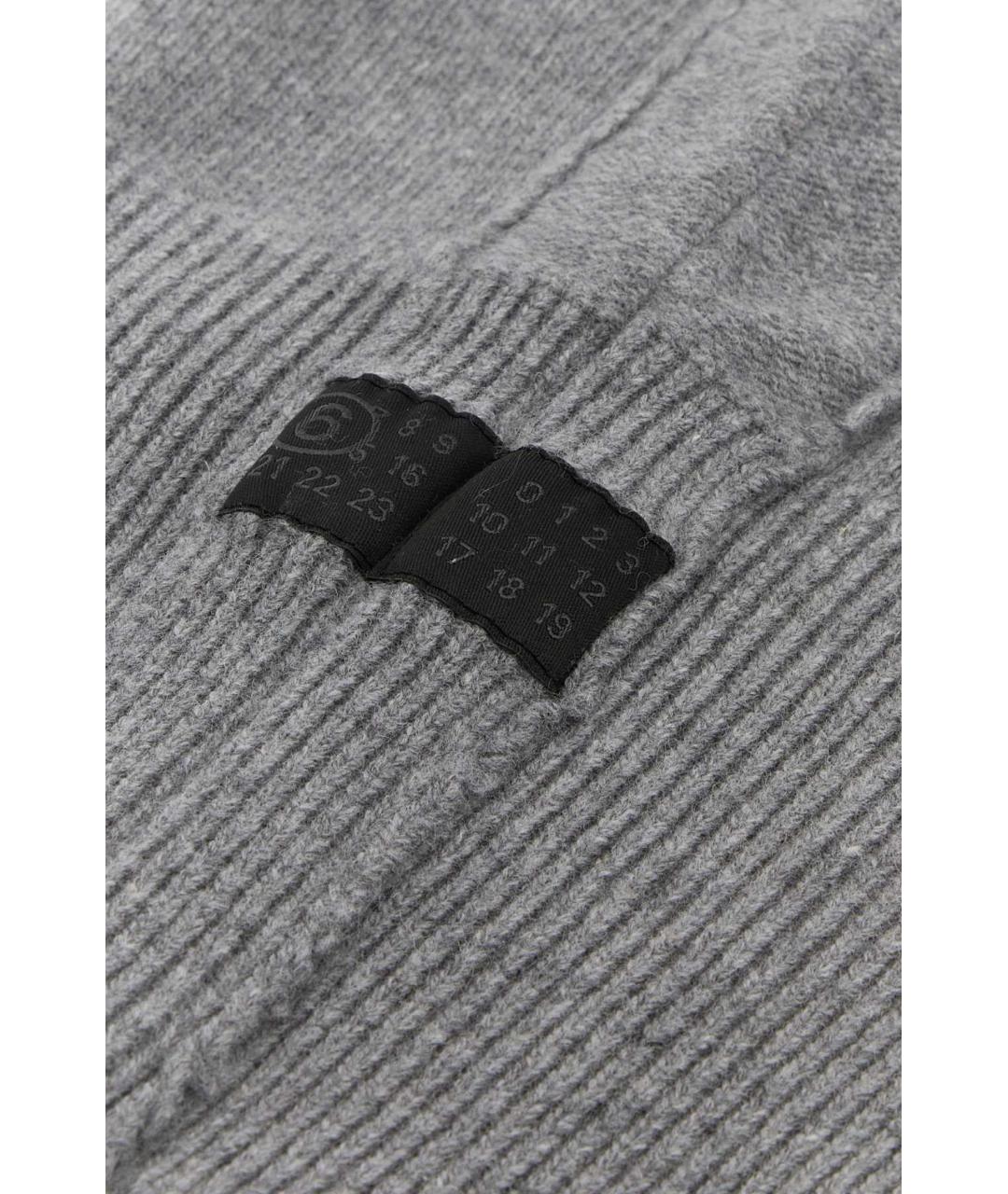 MM6 MAISON MARGIELA Серая шерстяная шапка, фото 2