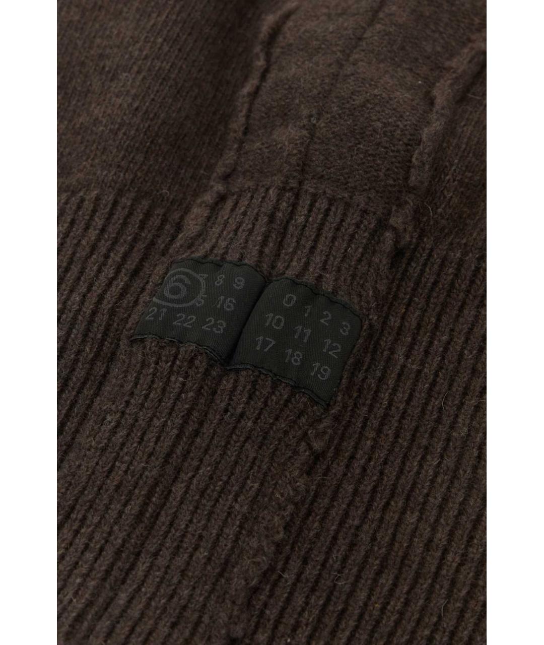 MM6 MAISON MARGIELA Коричневая шерстяная шапка, фото 2