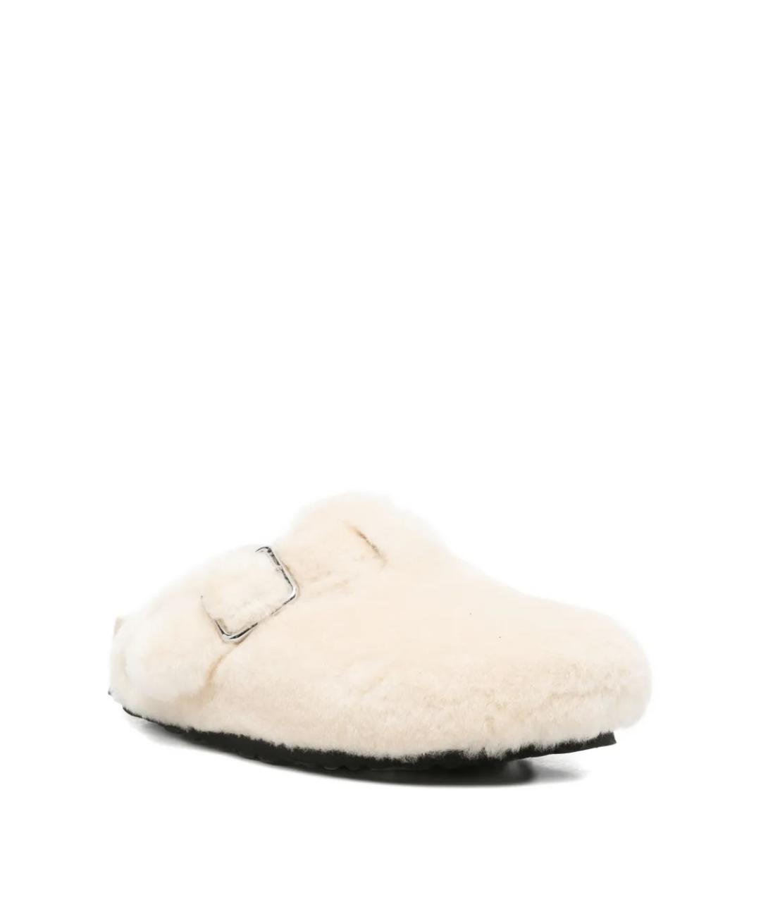 BIRKENSTOCK Бежевые кожаные мюли, фото 2