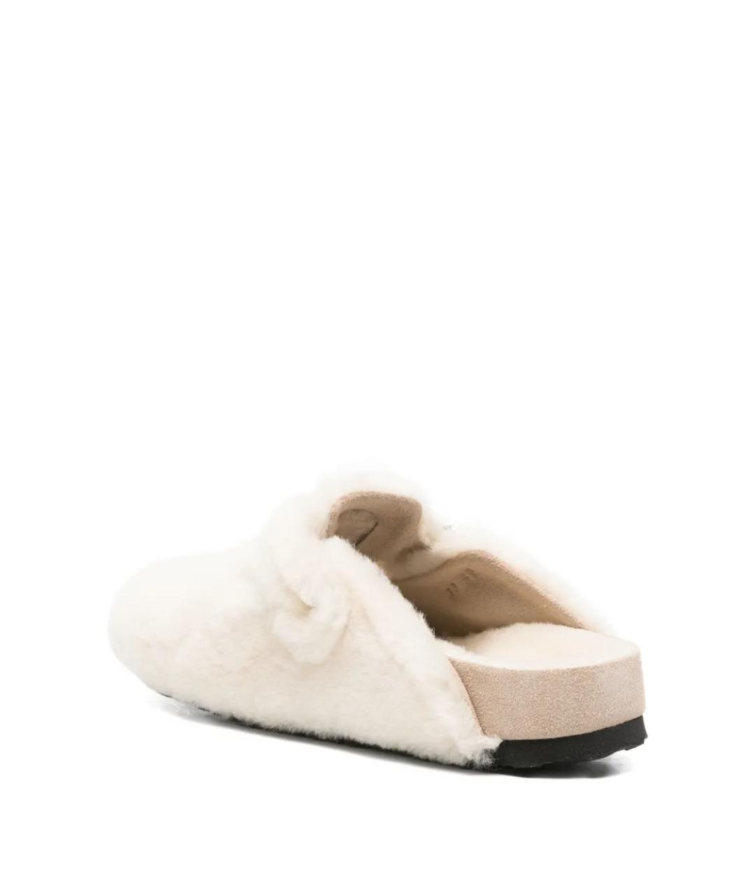 BIRKENSTOCK Бежевые кожаные мюли, фото 3