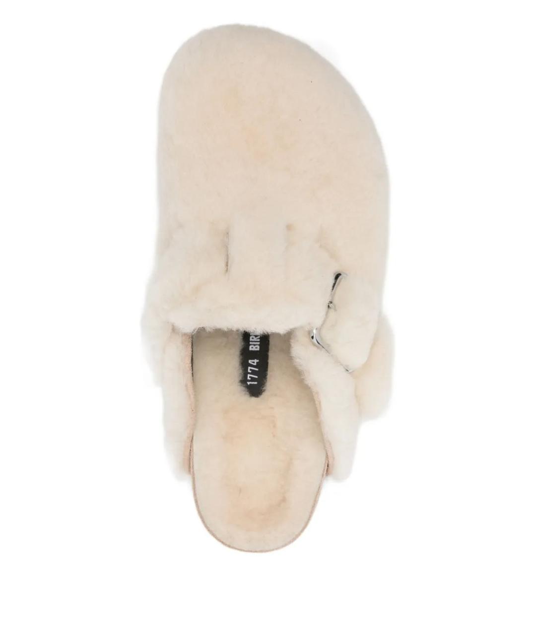 BIRKENSTOCK Бежевые кожаные мюли, фото 4