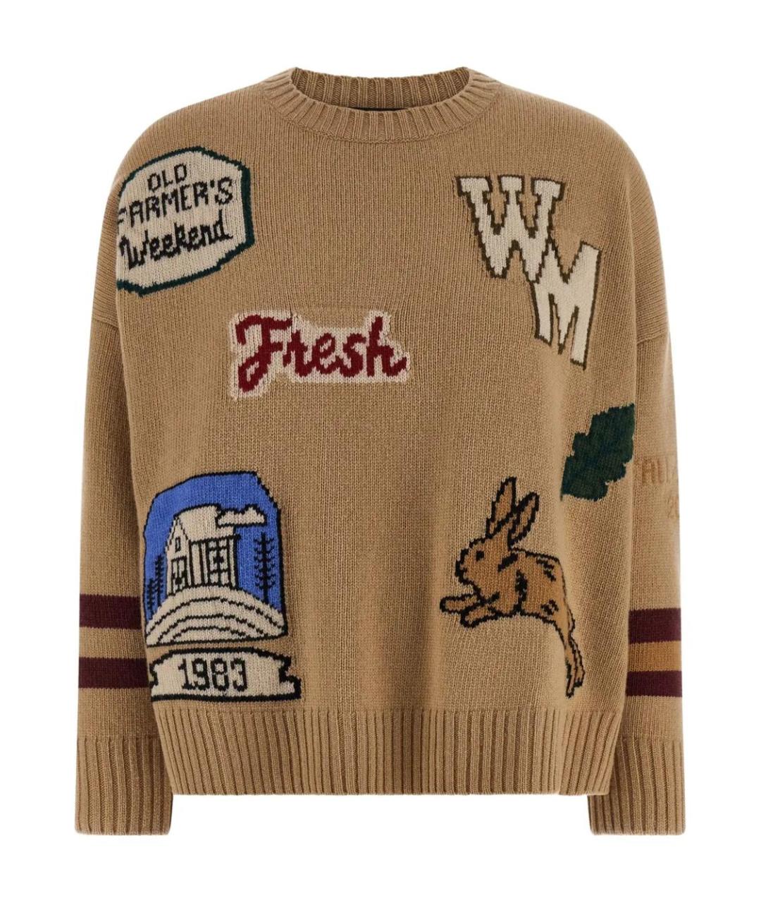 WEEKEND MAX MARA Бежевый шерстяной джемпер / свитер, фото 1