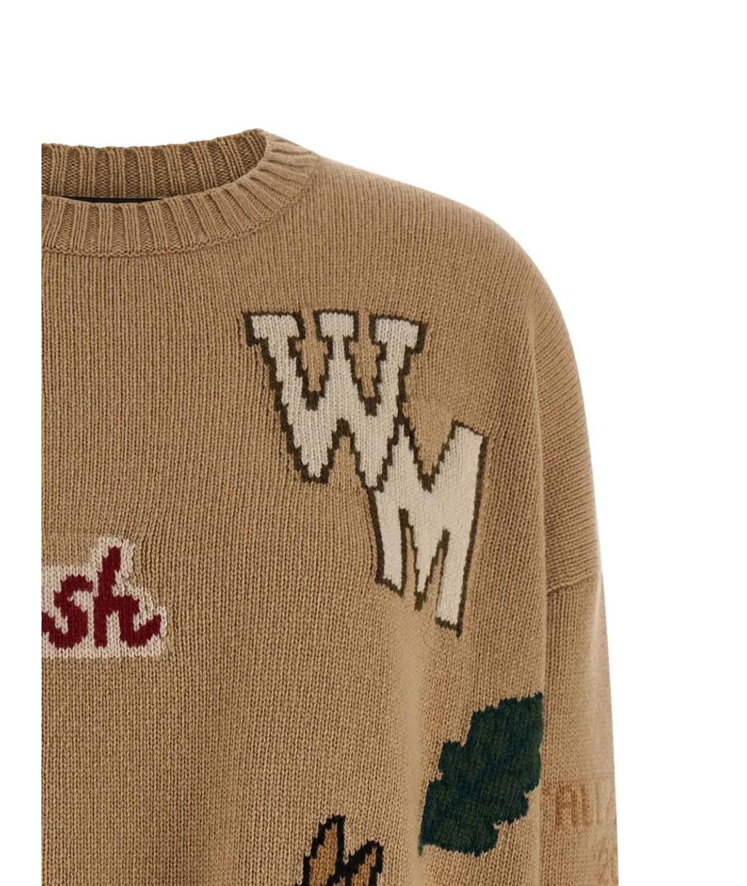 WEEKEND MAX MARA Бежевый шерстяной джемпер / свитер, фото 3