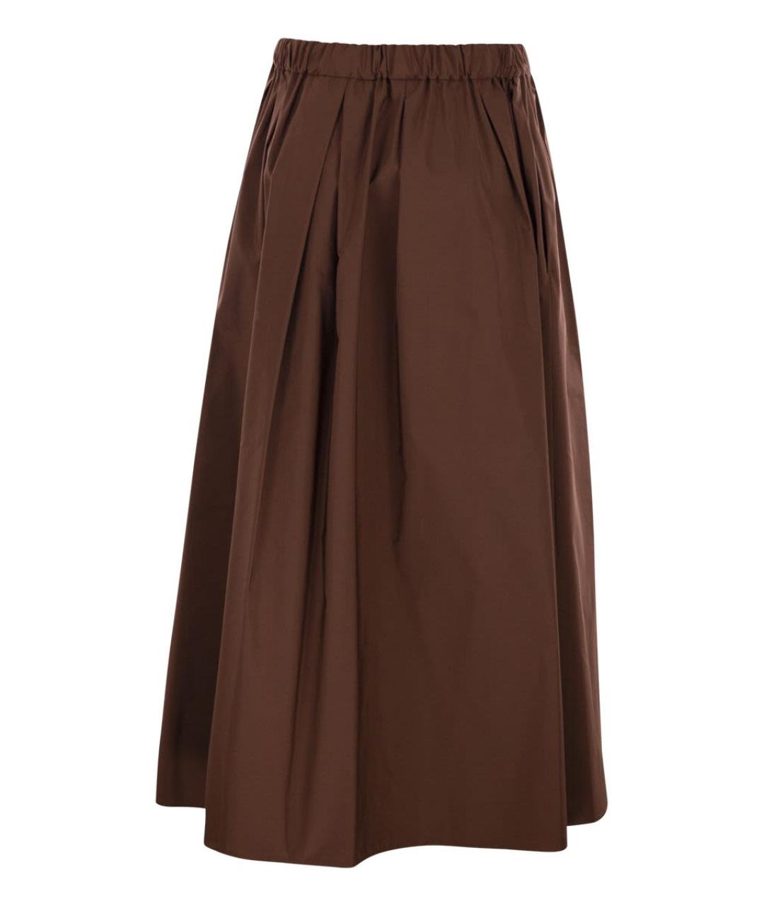WEEKEND MAX MARA Коричневая полиэстеровая юбка макси, фото 2