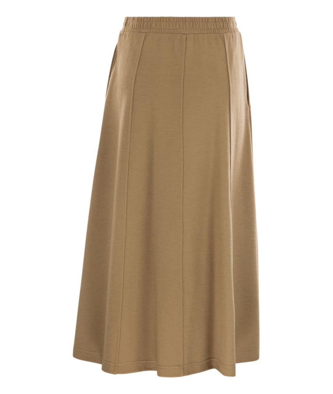 WEEKEND MAX MARA Бежевая полиэстеровая юбка миди, фото 2