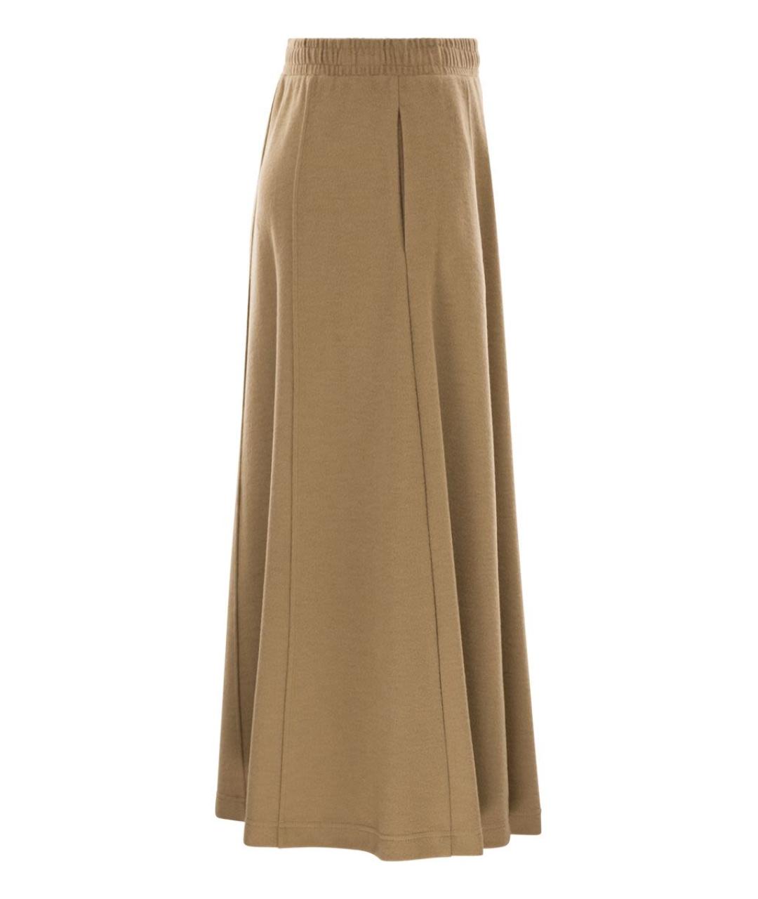WEEKEND MAX MARA Бежевая полиэстеровая юбка миди, фото 3