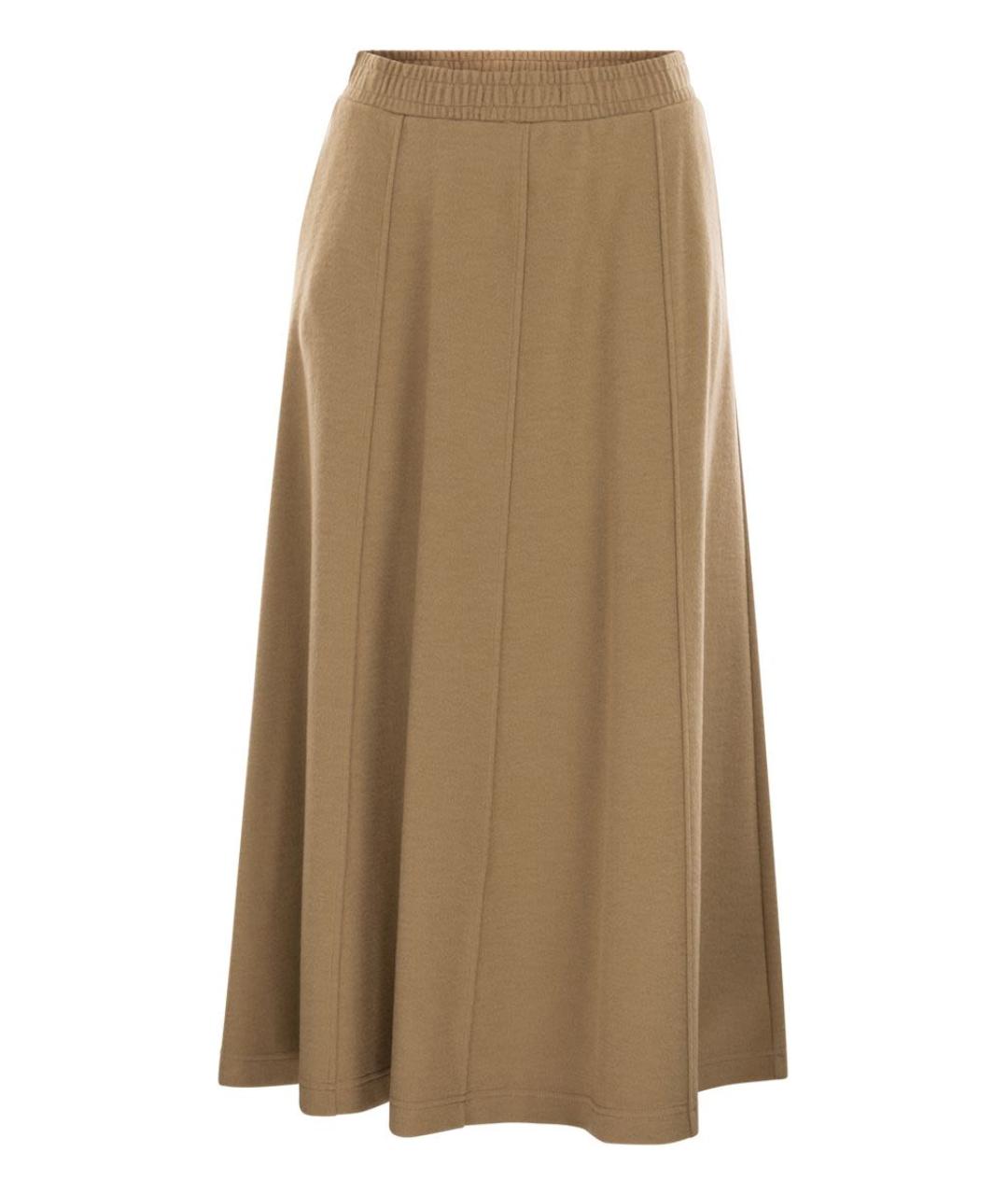 WEEKEND MAX MARA Бежевая полиэстеровая юбка миди, фото 1