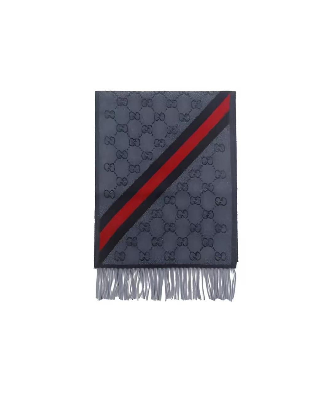 GUCCI Серый хлопковый шарф, фото 1