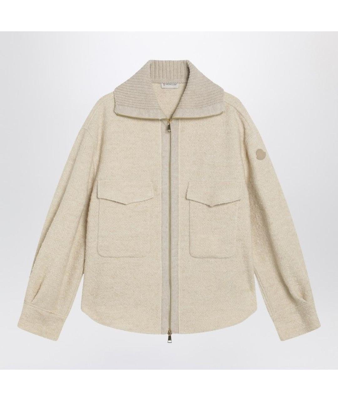 MONCLER Бежевая шерстяная куртка, фото 4