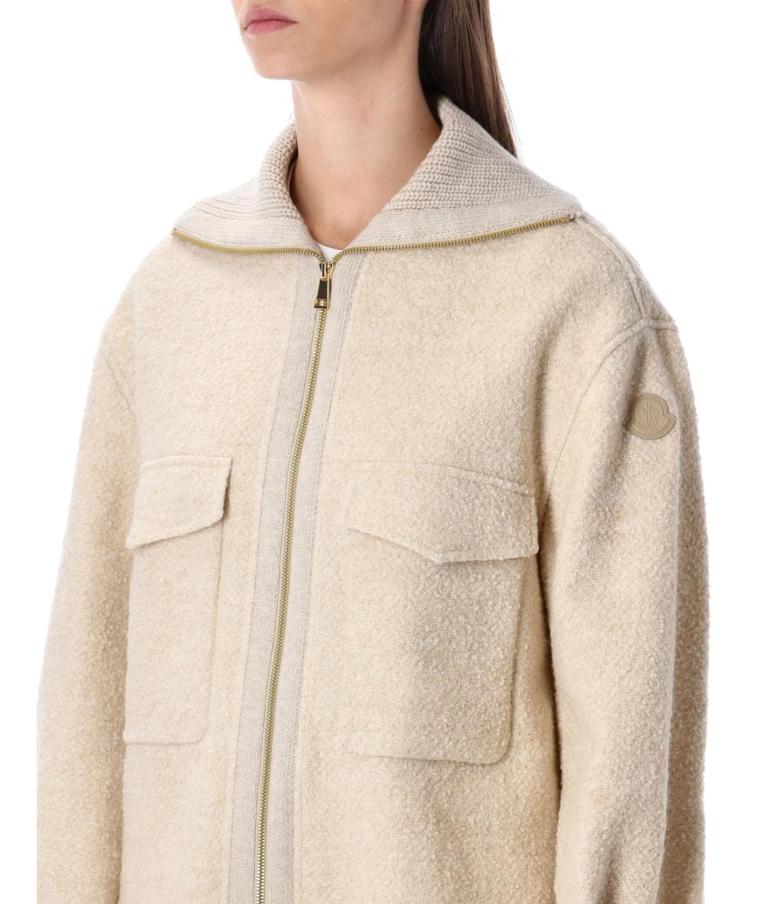 MONCLER Бежевая шерстяная куртка, фото 3