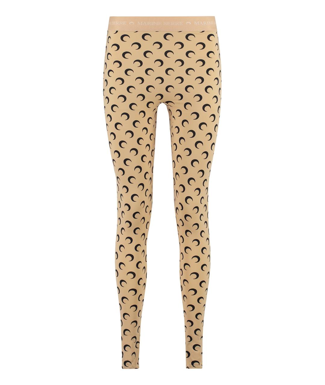 MARINE SERRE Бежевые полиамидовые леггинсы и велосипедки, фото 1