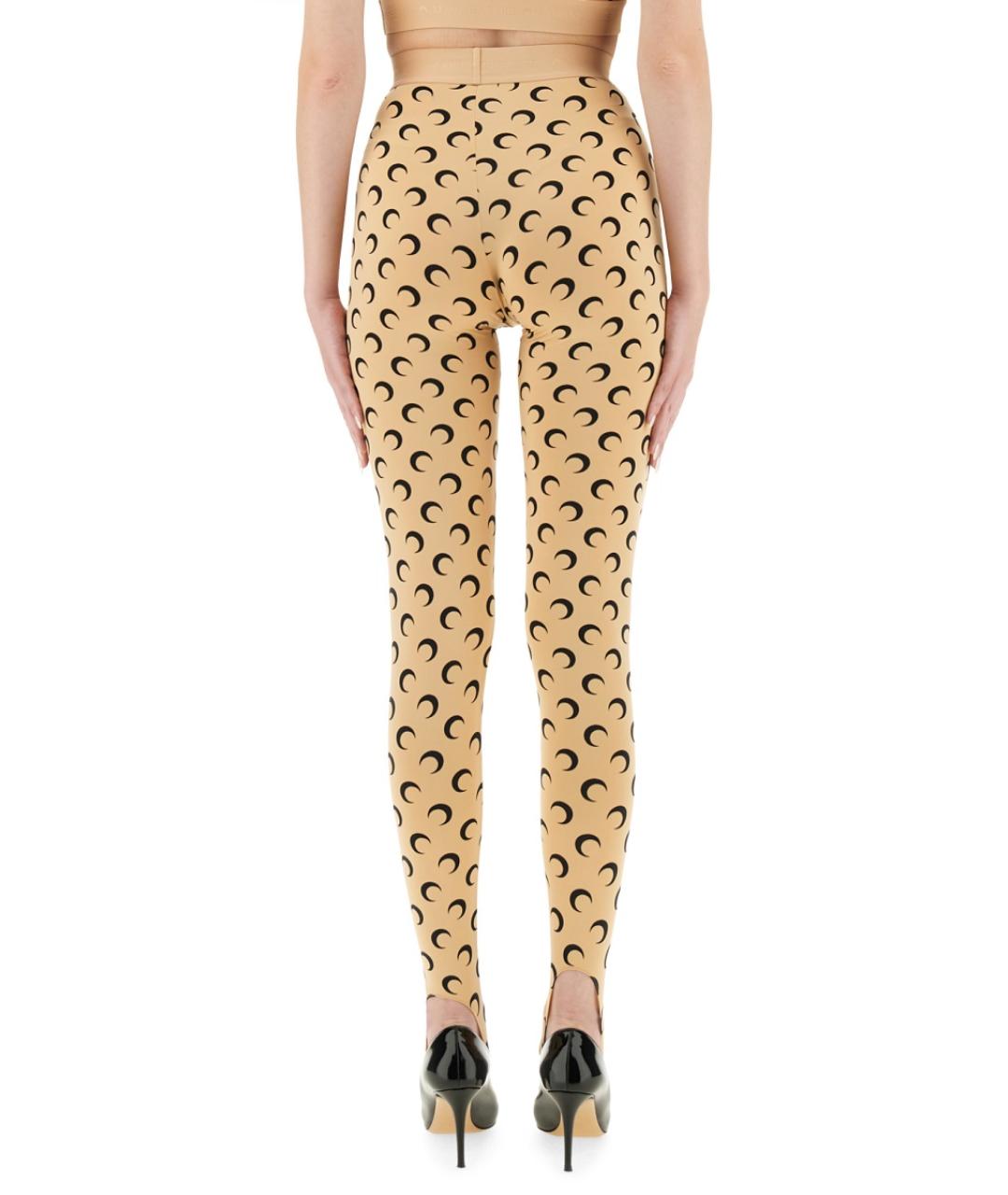 MARINE SERRE Бежевые полиамидовые леггинсы и велосипедки, фото 2