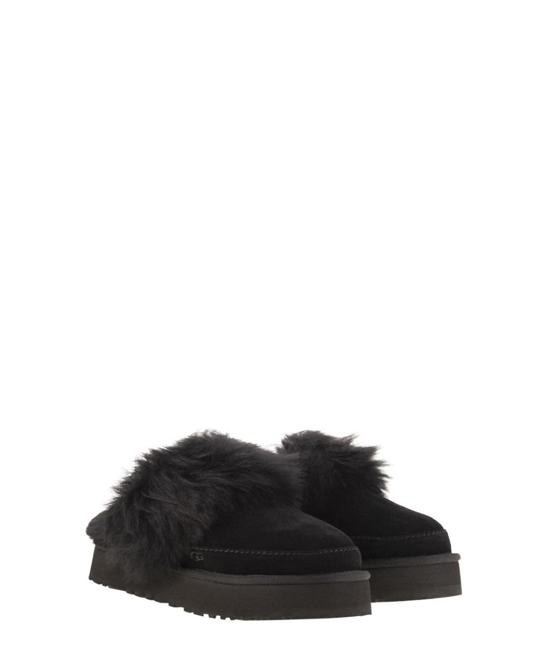 UGG AUSTRALIA Черные нубуковые шлепанцы, фото 4