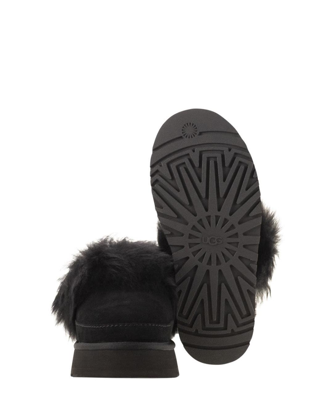 UGG AUSTRALIA Черные нубуковые шлепанцы, фото 5