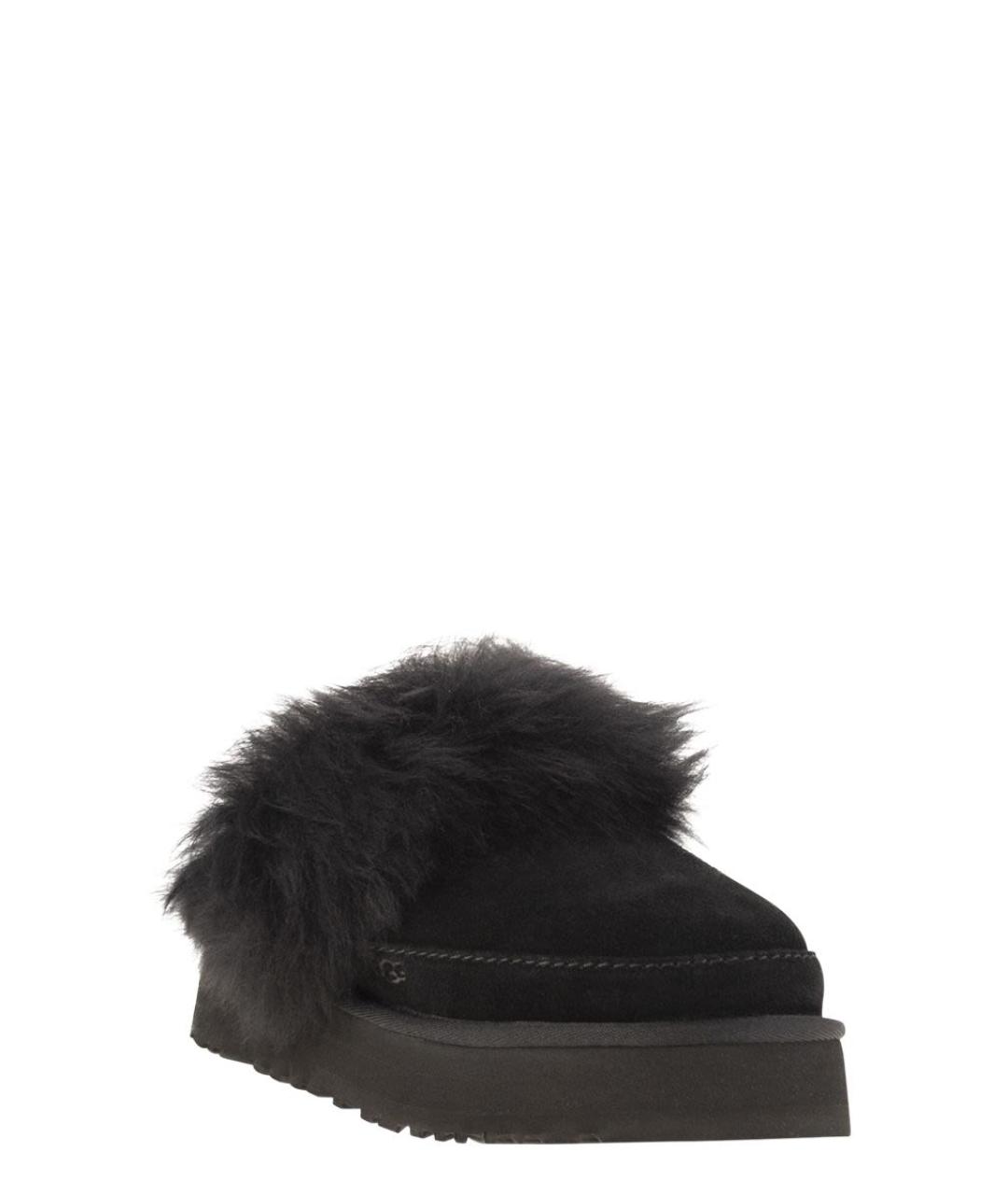 UGG AUSTRALIA Черные нубуковые шлепанцы, фото 2
