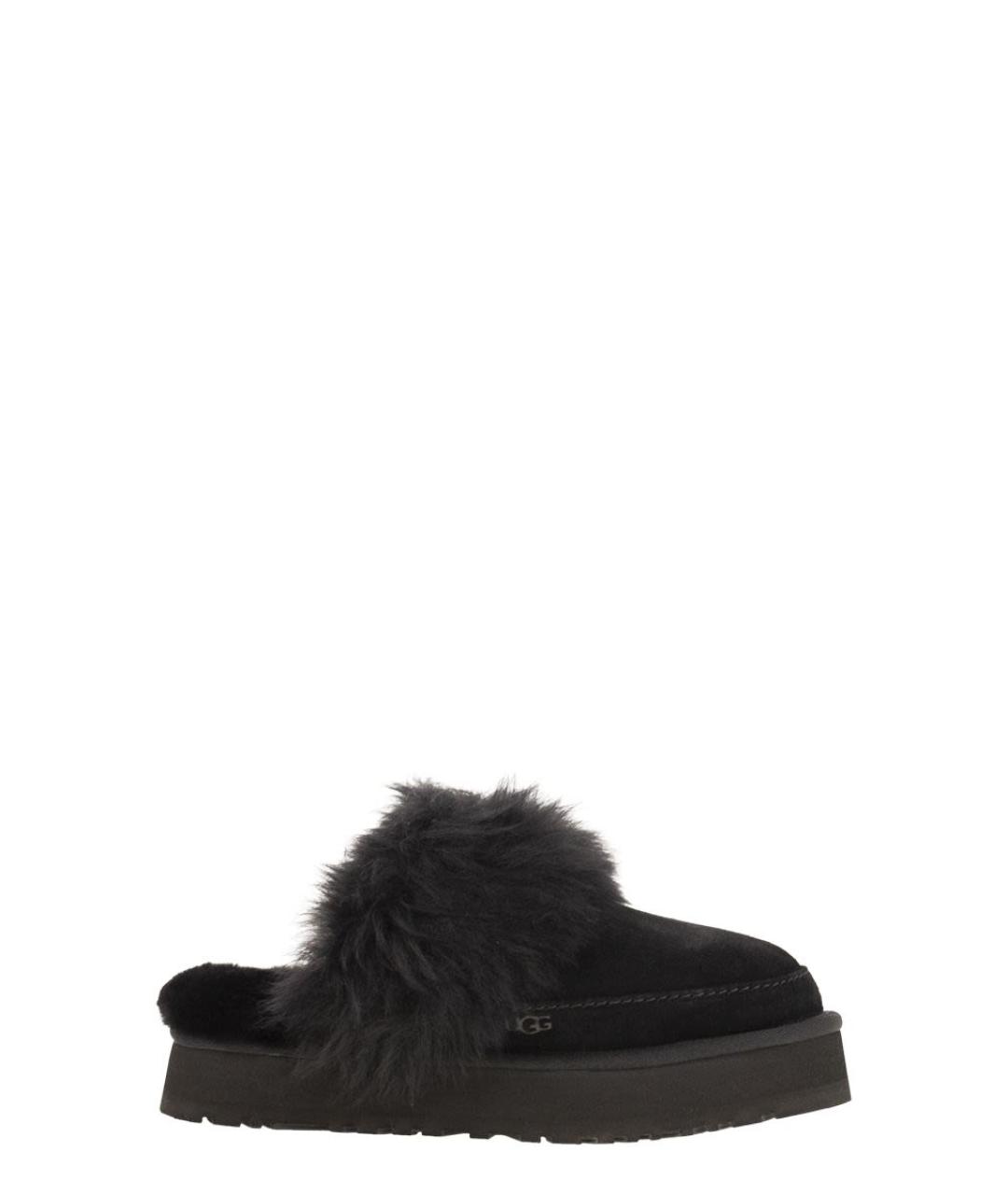 UGG AUSTRALIA Черные нубуковые шлепанцы, фото 1