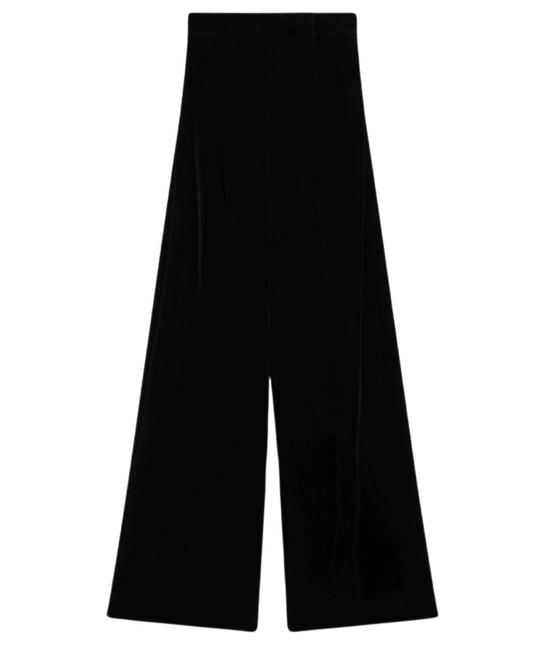 MAX MARA Черные хлопковые брюки широкие, фото 1