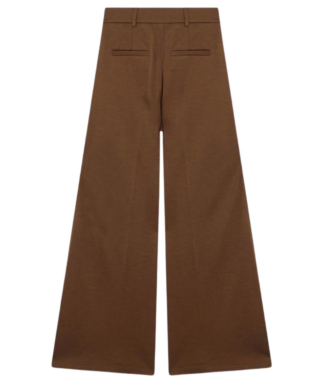 MAX MARA Коричневые шерстяные брюки широкие, фото 2