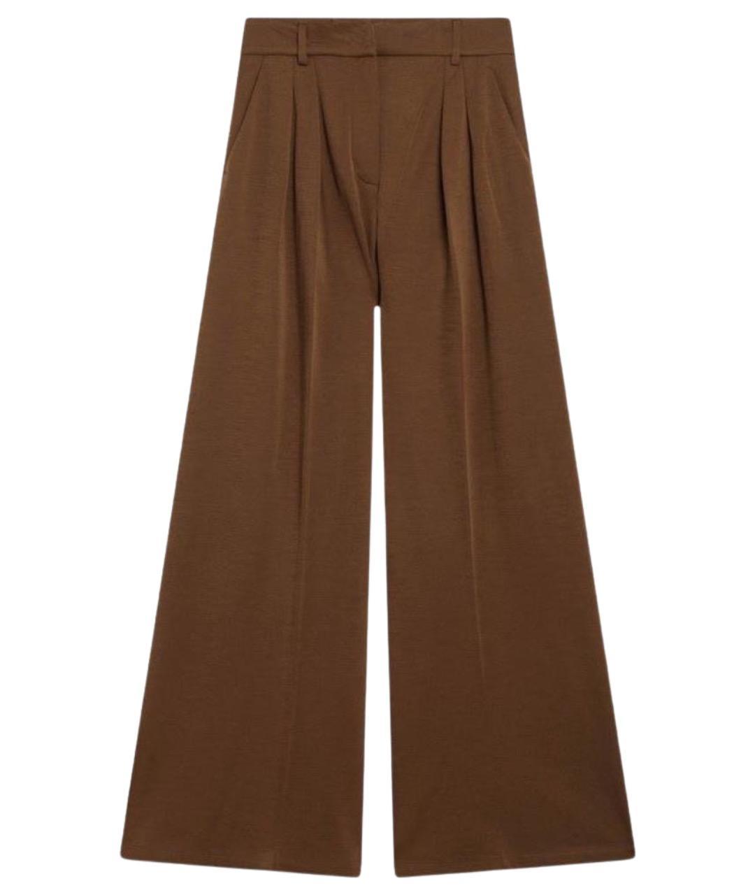 MAX MARA Коричневые шерстяные брюки широкие, фото 1