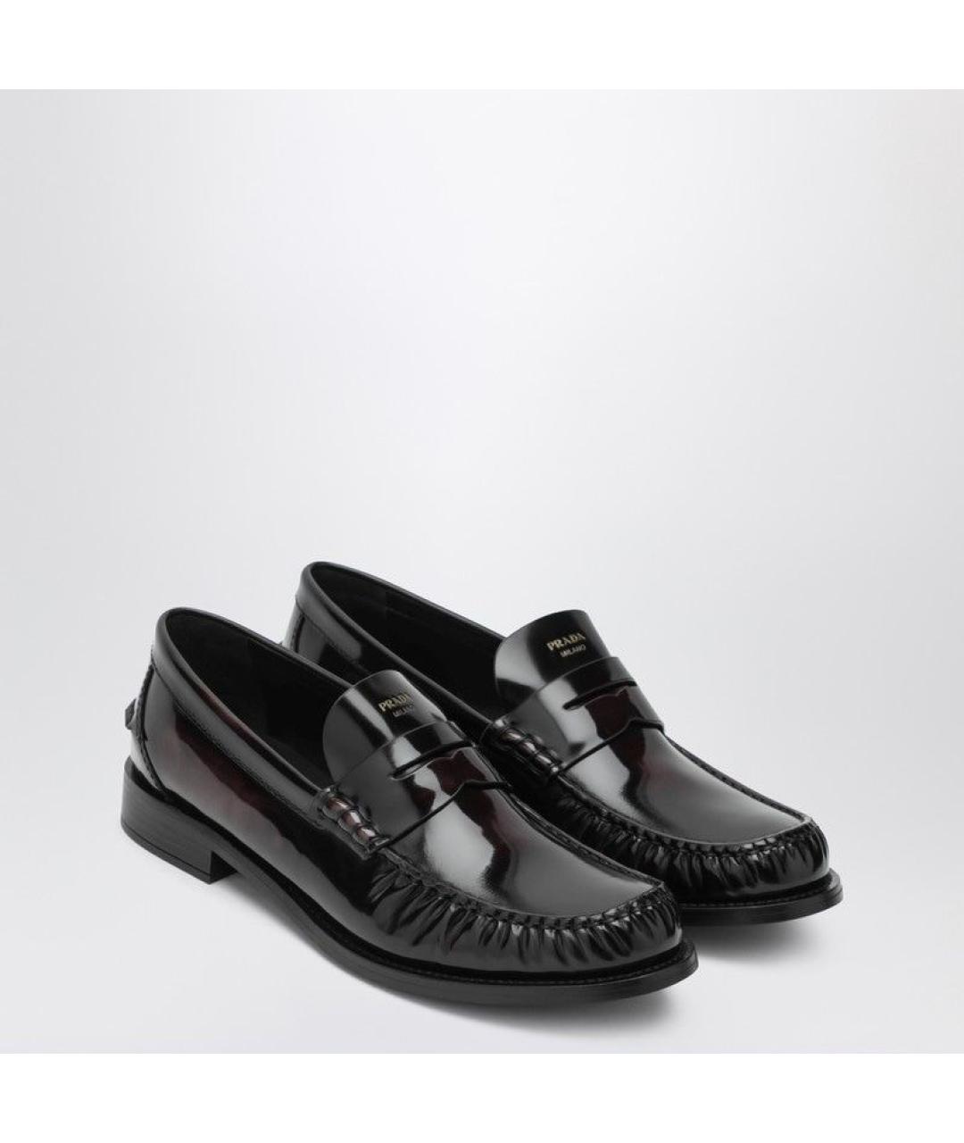 PRADA Коричневые кожаные лоферы, фото 4