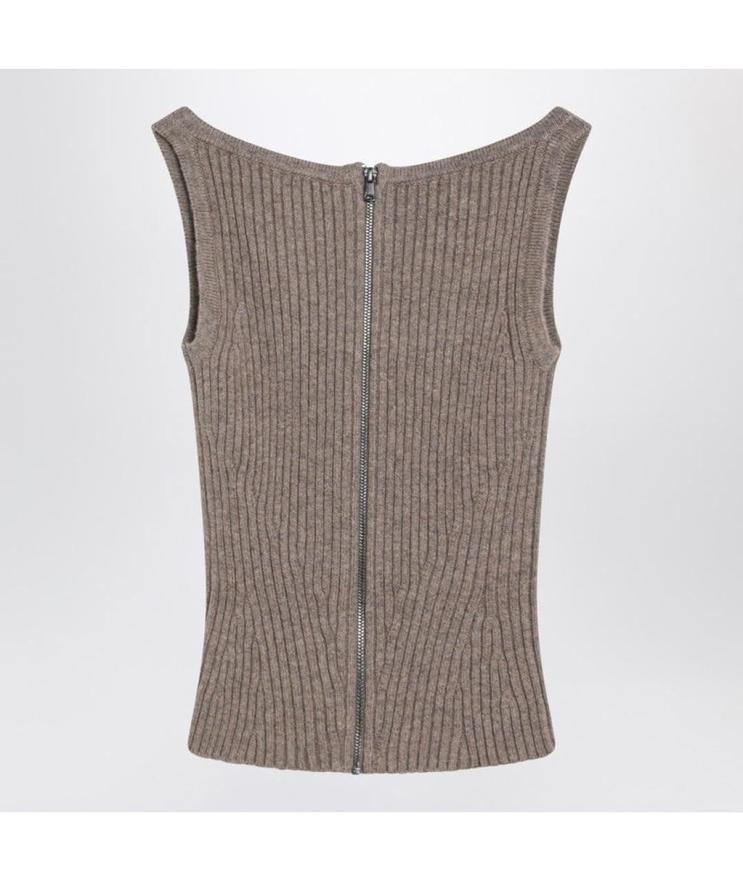 MAX MARA Бежевая кашемировая майка, фото 2