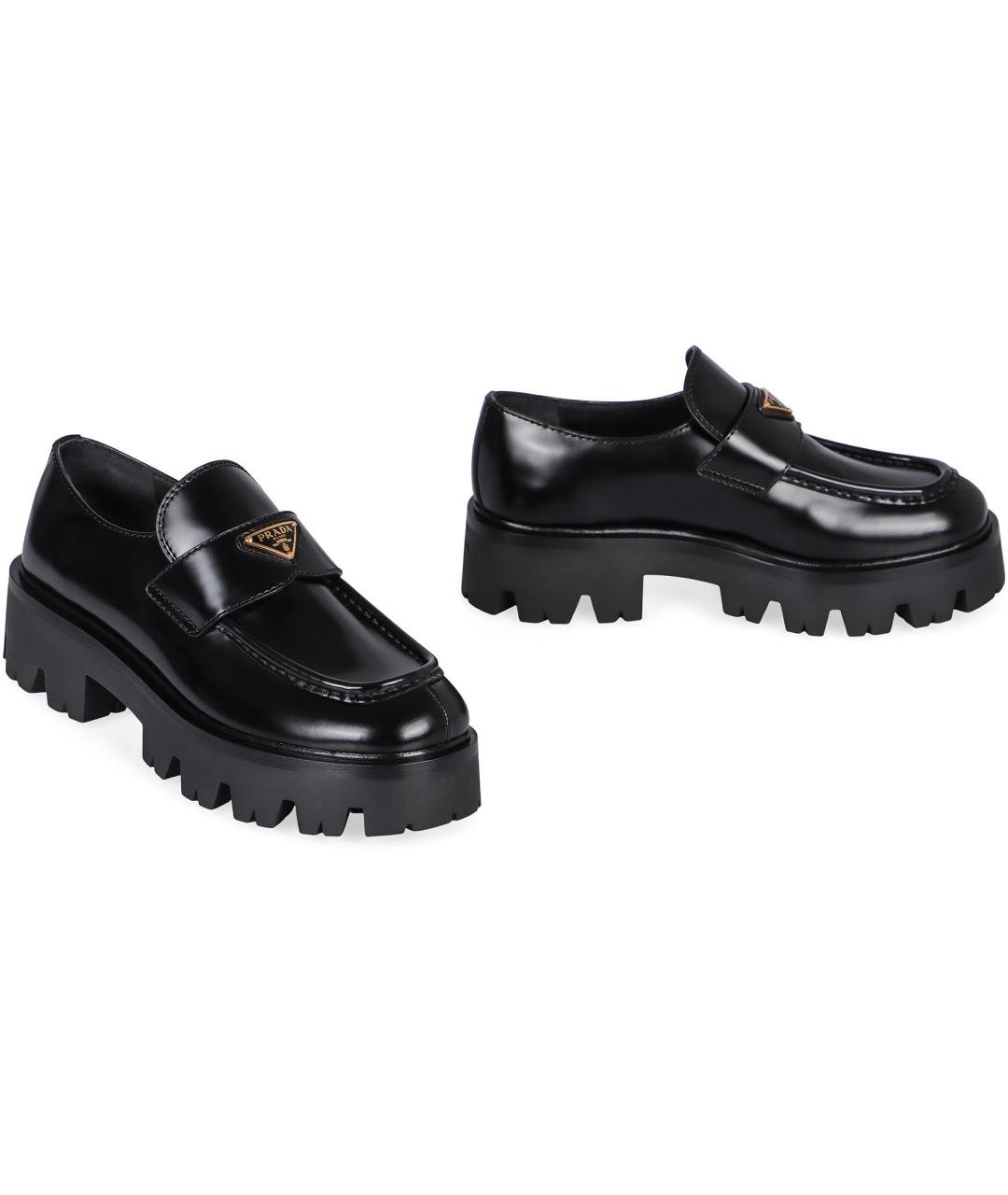 PRADA Черные кожаные лоферы, фото 3