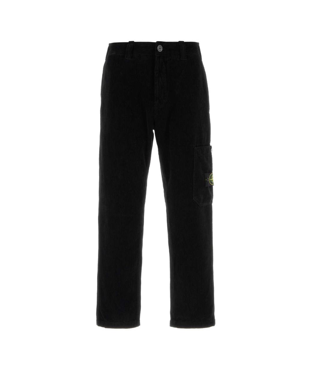 STONE ISLAND Черные хлопковые повседневные брюки, фото 1