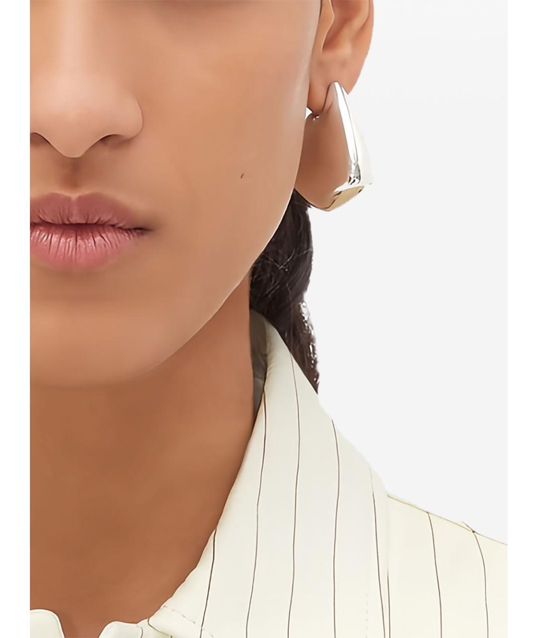 BOTTEGA VENETA Серебряные металлические серьги, фото 5