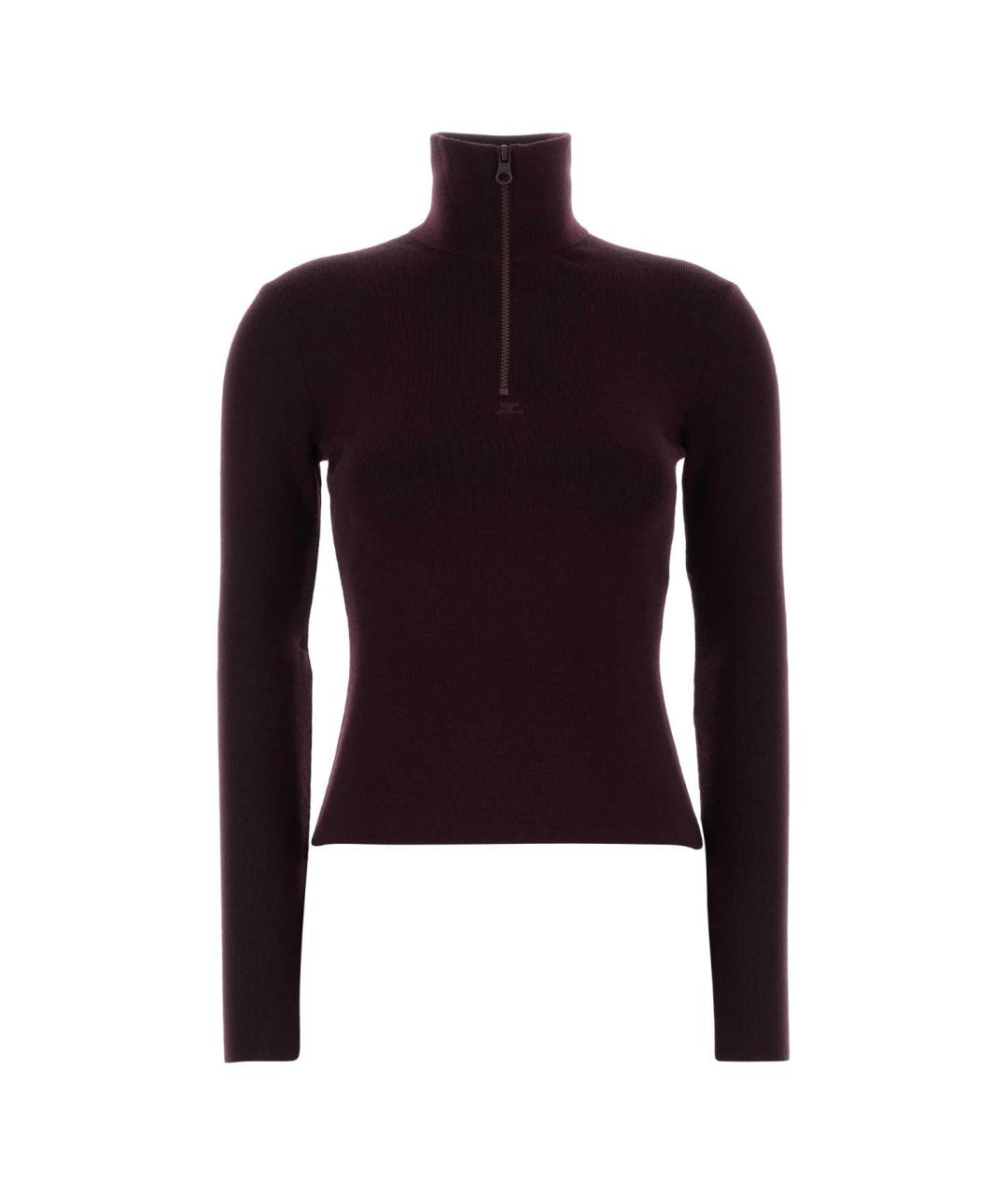 COURREGES Фиолетовый шерстяной джемпер / свитер, фото 1