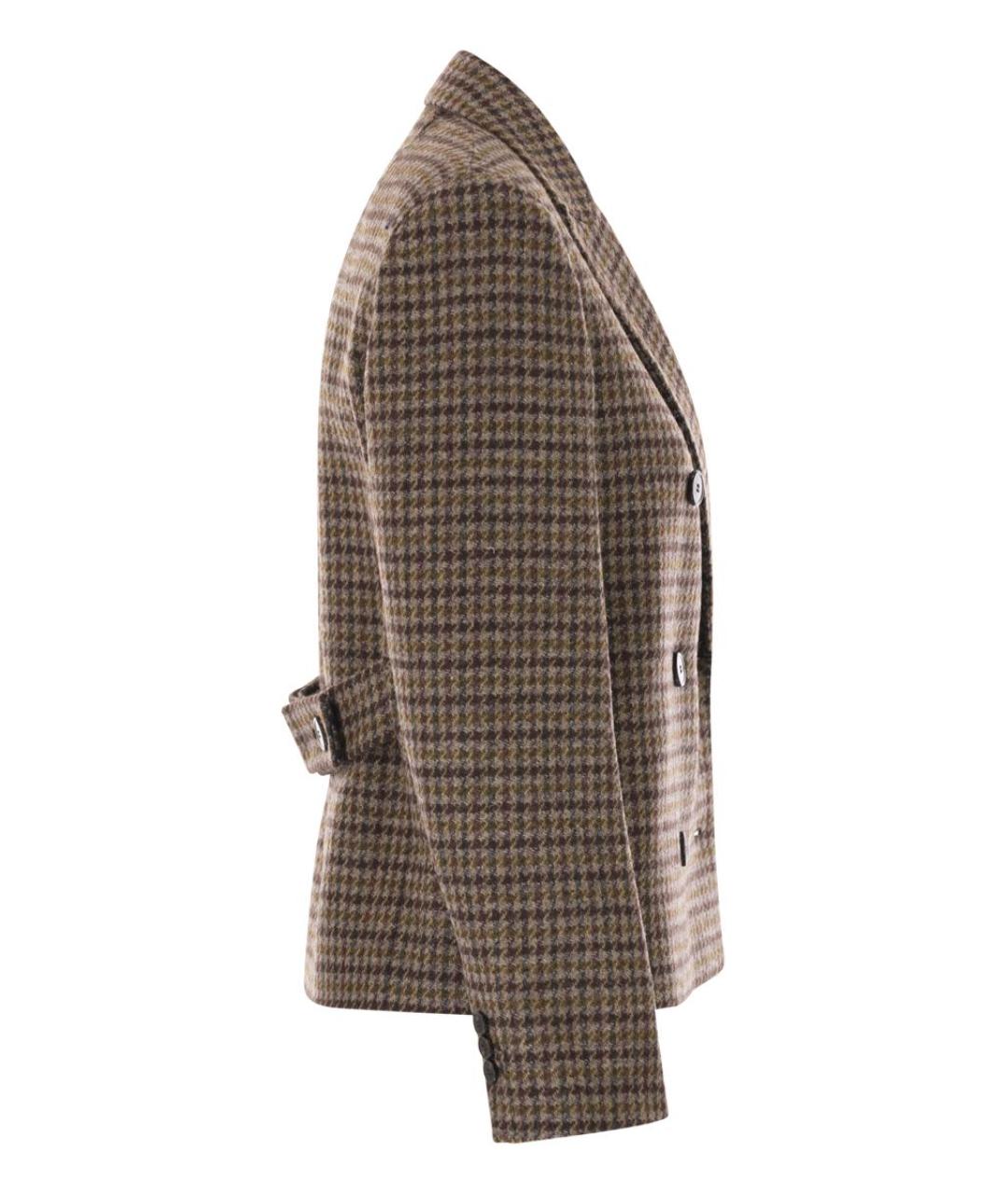 WEEKEND MAX MARA Коричневый шерстяной жакет/пиджак, фото 3