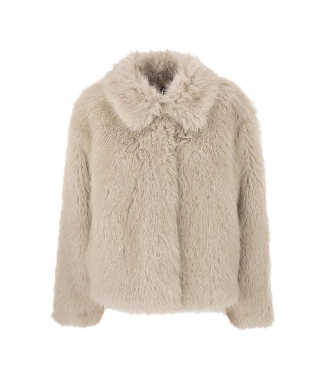 WEEKEND MAX MARA Бежевая полиэстеровая шуба, фото 1