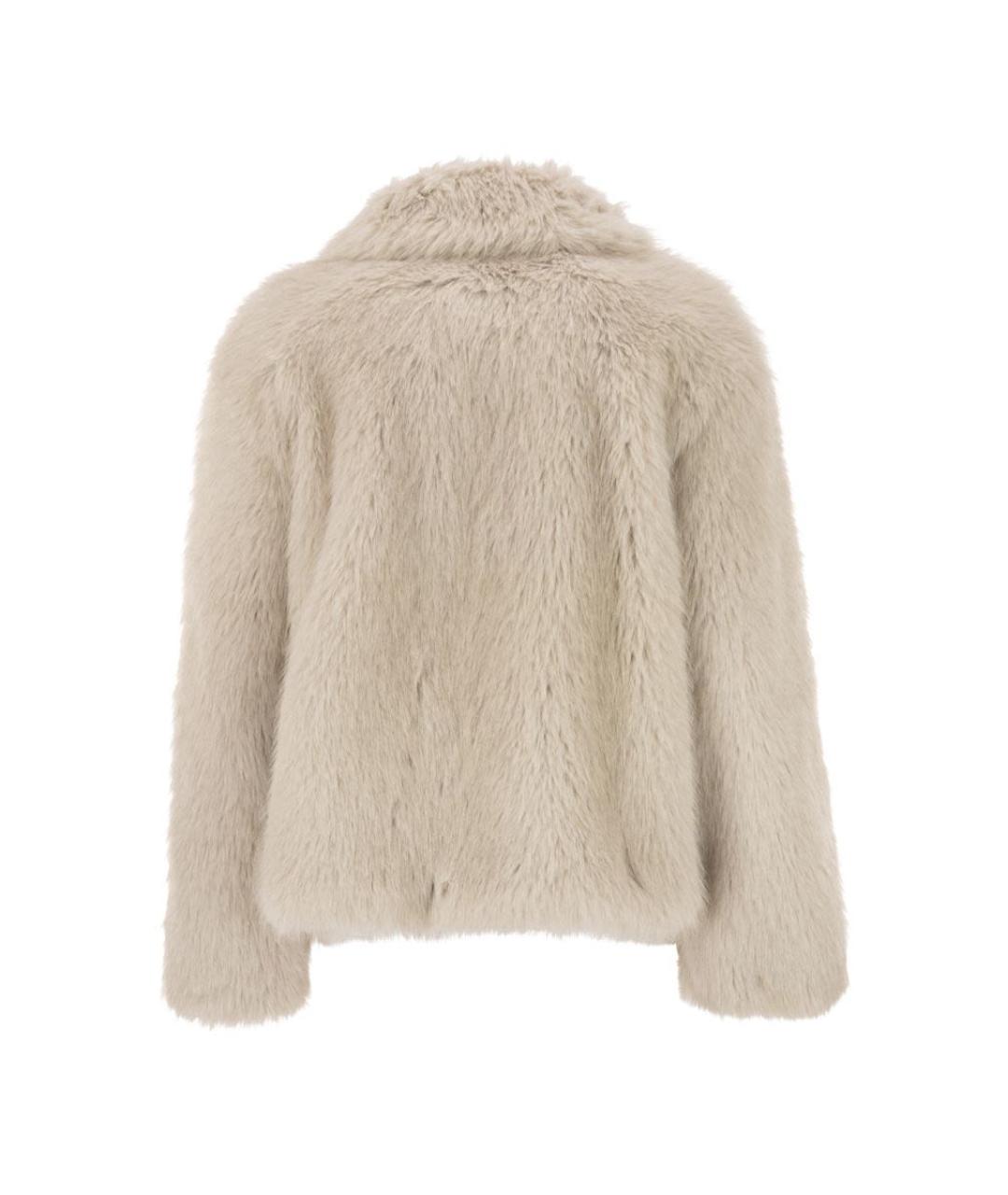 WEEKEND MAX MARA Бежевая полиэстеровая шуба, фото 2