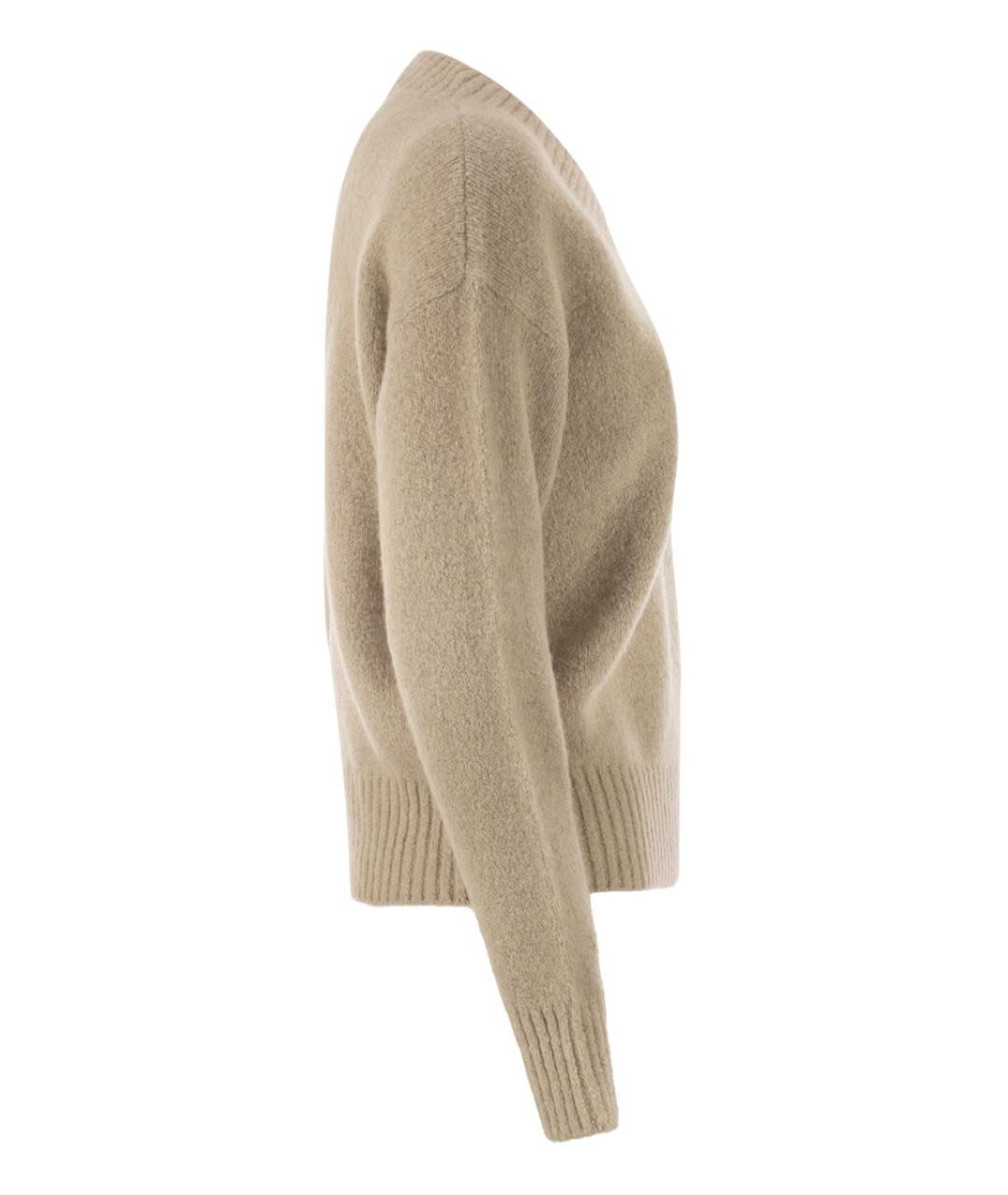 WEEKEND MAX MARA Бежевый шерстяной джемпер / свитер, фото 3