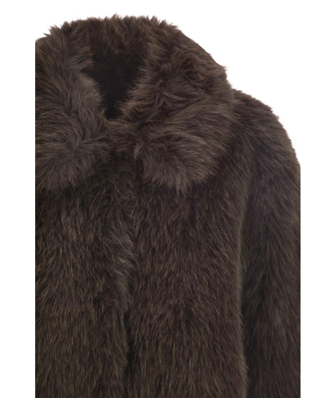 WEEKEND MAX MARA Коричневая полиэстеровая шуба, фото 4