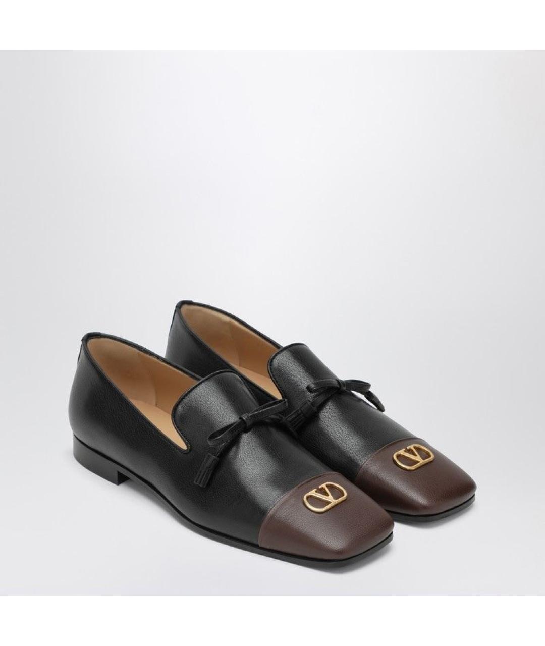 VALENTINO Черные кожаные лоферы, фото 4