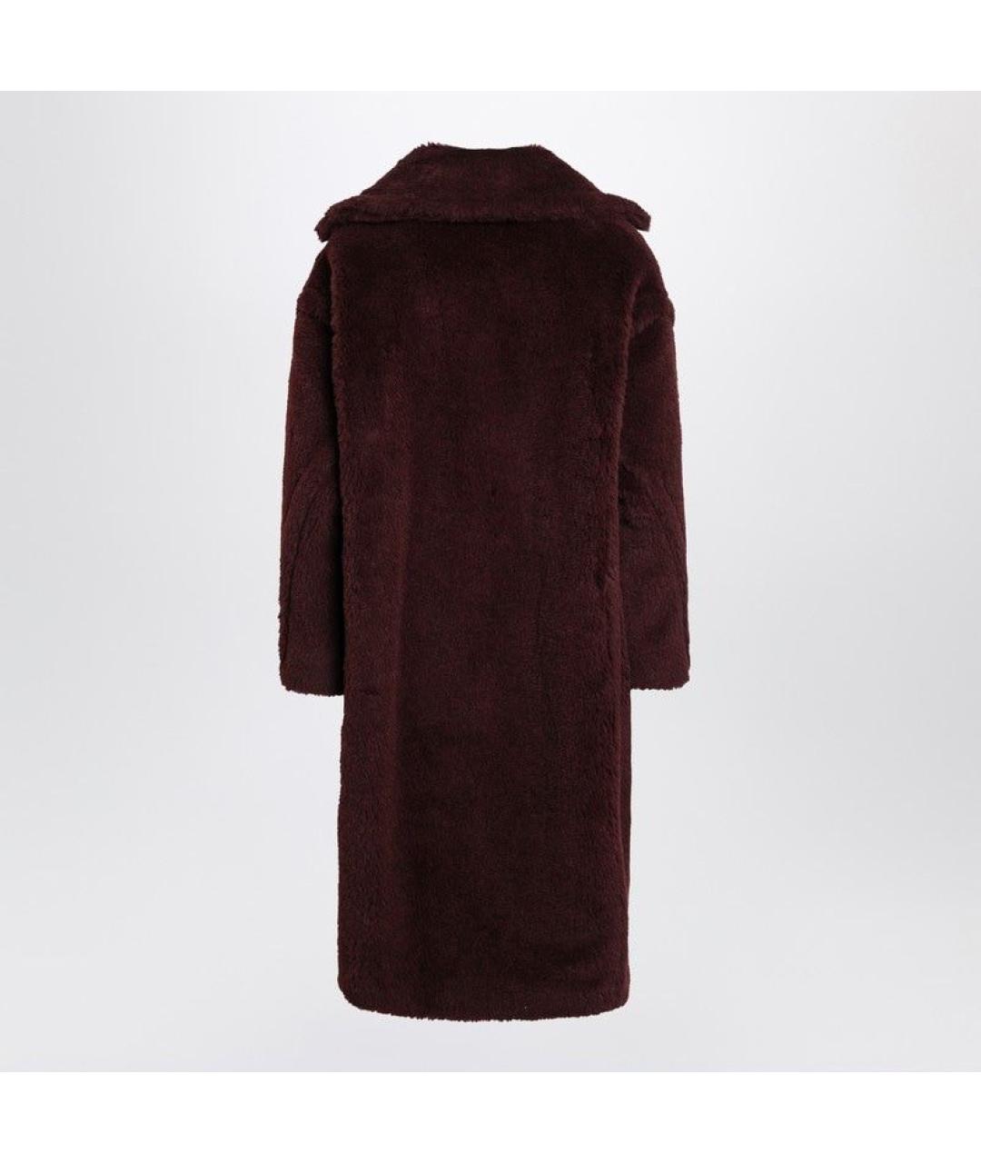 MAX MARA Бордовая шерстяная шуба, фото 2