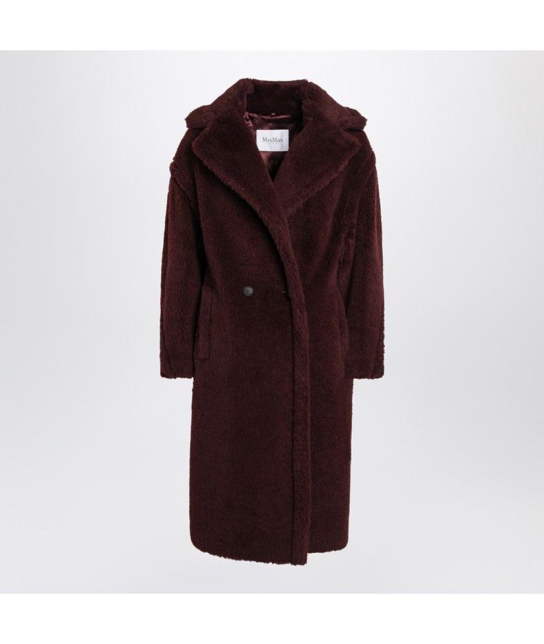 MAX MARA Бордовая шерстяная шуба, фото 3