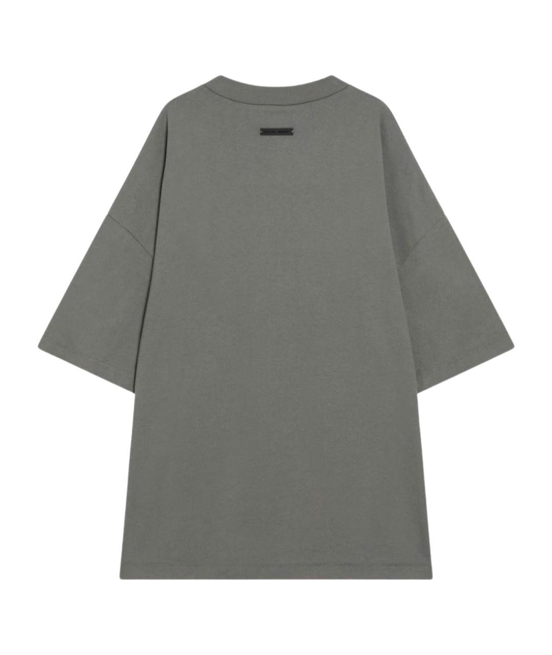 FEAR OF GOD ESSENTIALS Зеленая хлопковая футболка, фото 2