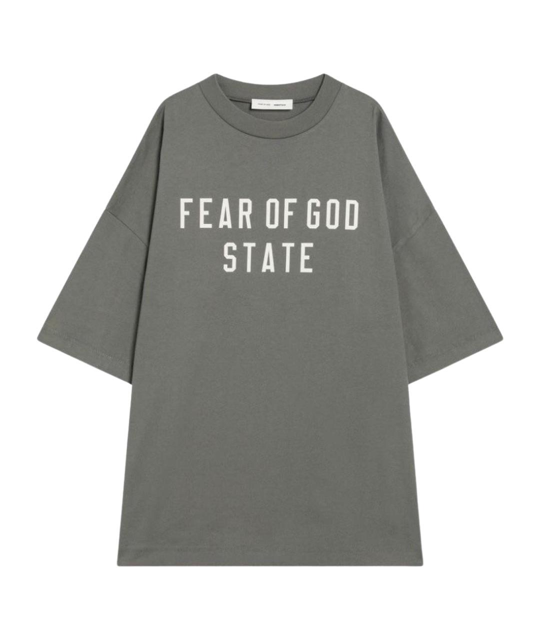 FEAR OF GOD ESSENTIALS Зеленая хлопковая футболка, фото 1