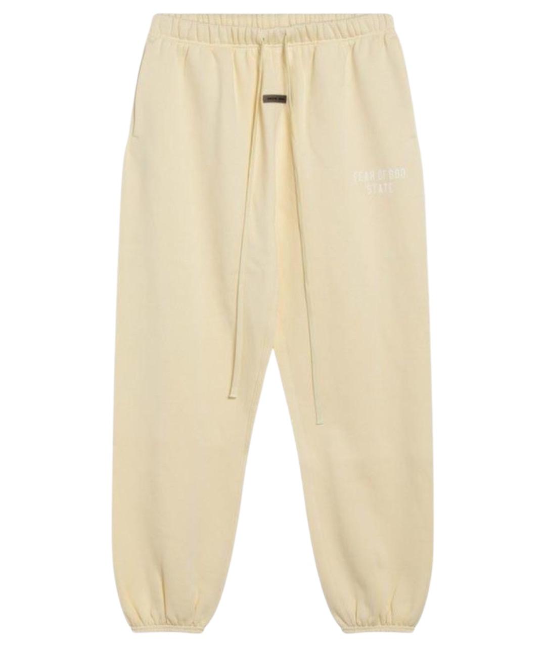 FEAR OF GOD ESSENTIALS Желтые хлопковые прямые брюки, фото 1